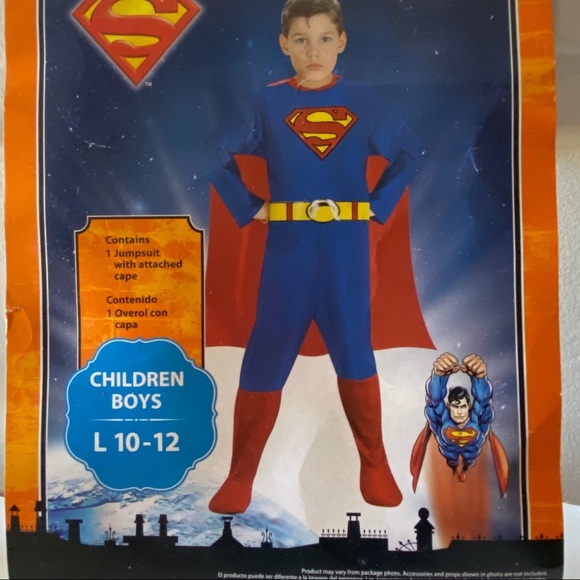 Superman Boys Halloween Costume Jumpsuit L - Picture 3 of 3